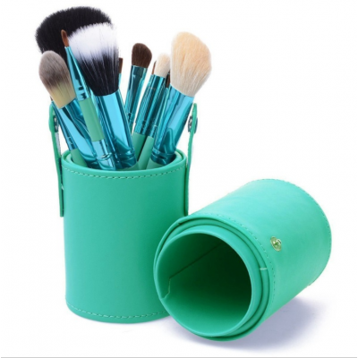 4 colors 12 Pcs Wool Drum Custom Logo Makeup Brushes